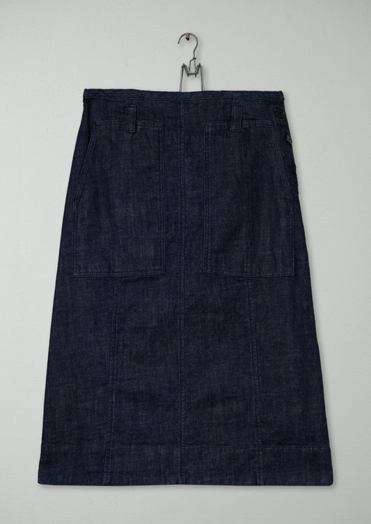 Reworn Patch Pocket Indigo Denim Skirt Size 18 (317) | Indigo